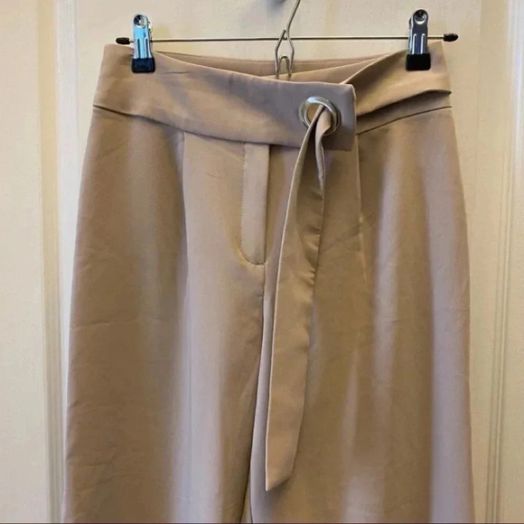Dynamite High Rise Wide Leg Cropped Trouser Pants Tan Beige  XS NWT - Picture 5 of 15